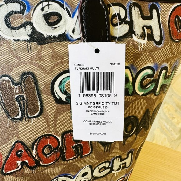 Coach X Mint + Serf City Tote In Signature Canvas & Wallet SV/Khaki Mult…NWT - Picture 6 of 10
